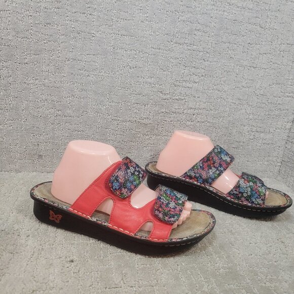 Alegria PG Lite Womens Size 42 Slide Leather Floral Wedge Sandals - Picture 4 of 11